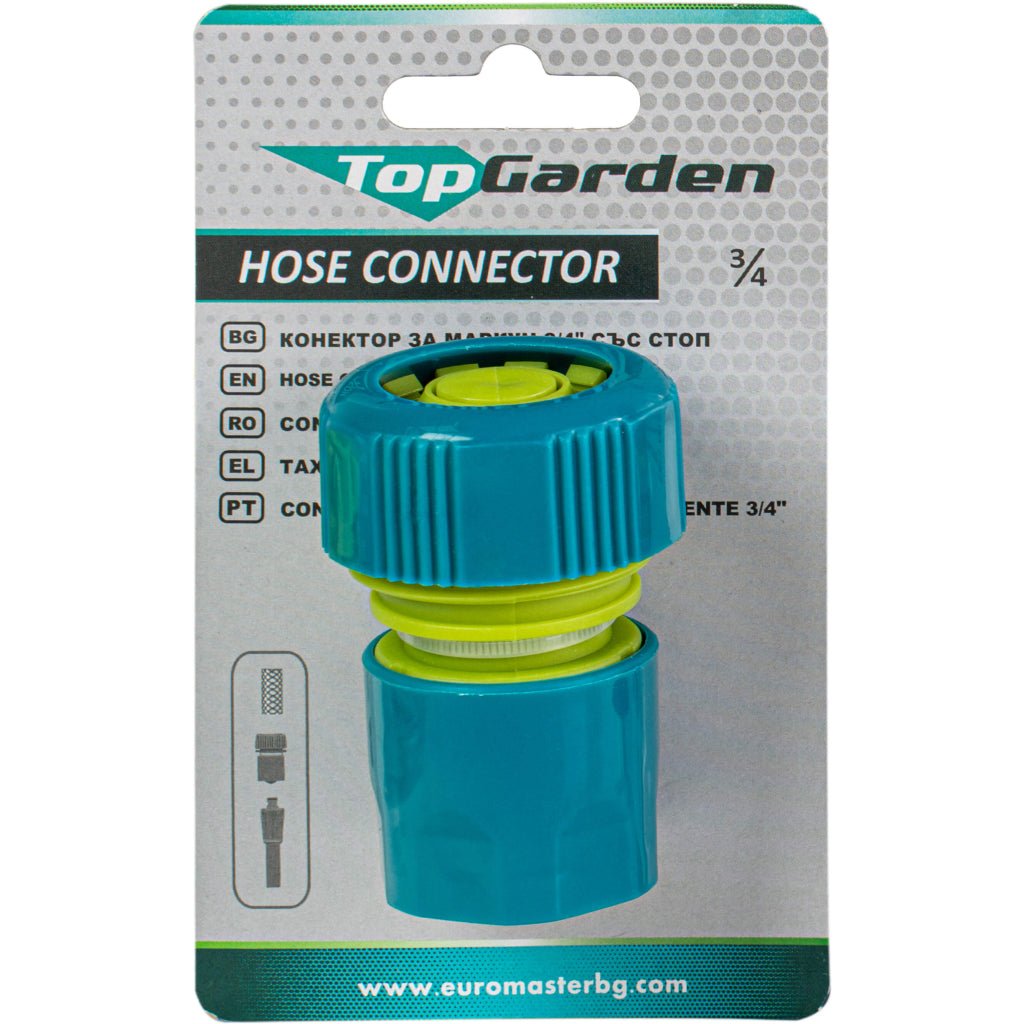 TOP GARDEN Mufa conectoare cu stop 3/4” TG Opreste apa la decuplare Top Garden - scule electrice si unelte profesionale - BricoMart