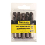 TOP MASTER PRO Adaptor magnetic pt. biti gips carton set 10pcs CR-V TMP Acoperire anticoroziune crom-nichel Cu magnet puternic Top Master Pro - scule electrice si unelte profesionale - BricoMart