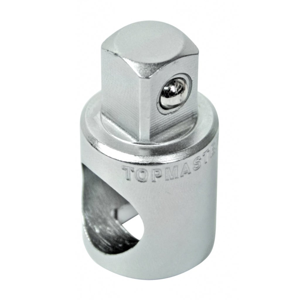 TOP MASTER PRO Adaptor pt. "T" 3/8" F - 1/2" M TMP Material: otel crom - vanadiu de inalta calitate Standard - DIN3123 Adaptor 3/8"F la 1/2" M Top Master Pro - scule electrice si unelte profesionale - BricoMart