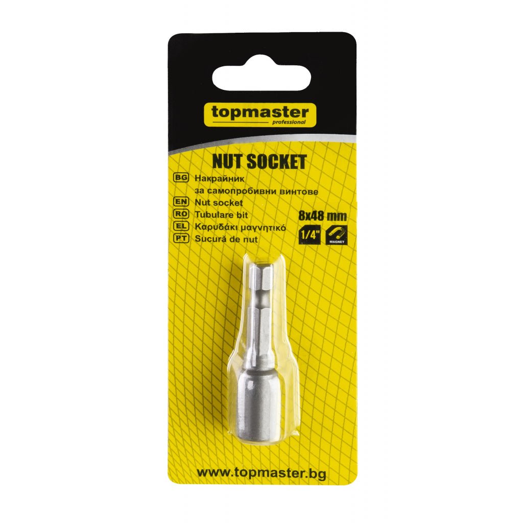 TOP MASTER PRO Bit cu tubulara 8x48 mm TMP Material:otel crom-vanadiu Varf magnetizat Top Master Pro - scule electrice si unelte profesionale - BricoMart
