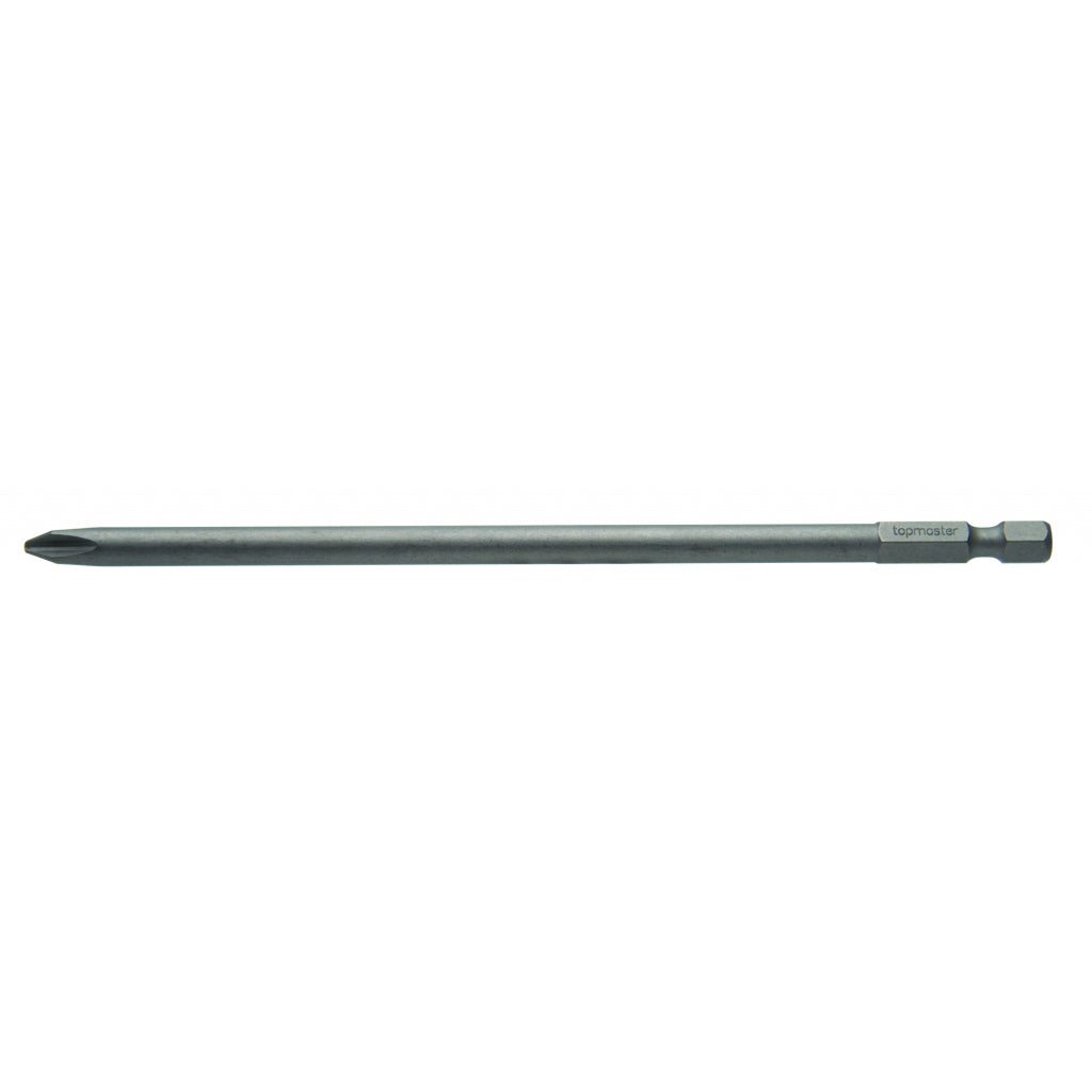 TOP MASTER PRO Bit Philips PH2 150mm 1/4" TMP Material: otel calit S2 Duritate 59-60 HRC Lungime: 150mm Top Master Pro - scule electrice si unelte profesionale - BricoMart