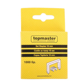 TOP MASTER PRO Capse tapiterie 10mm / set 1000pcs TMP Material: otel calit Top Master Pro - scule electrice si unelte profesionale - BricoMart