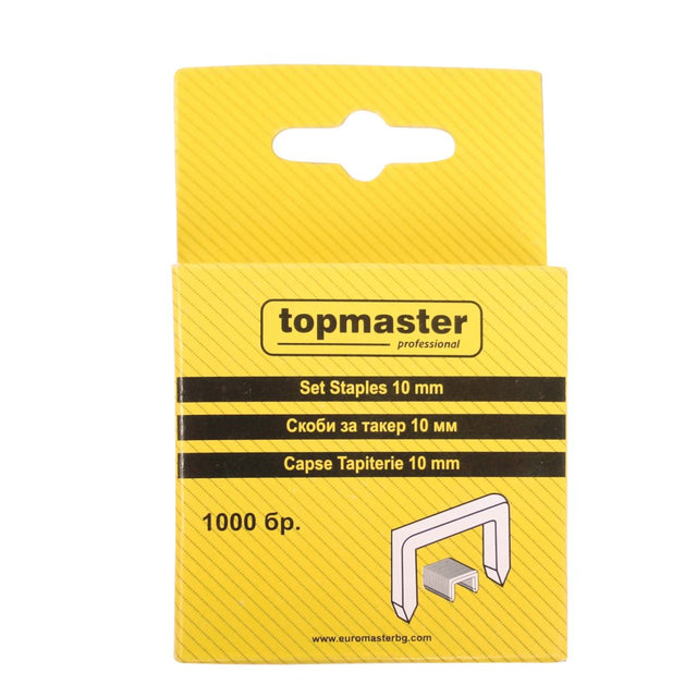 TOP MASTER PRO Capse tapiterie 10mm / set 1000pcs TMP Material: otel calit Top Master Pro - scule electrice si unelte profesionale - BricoMart