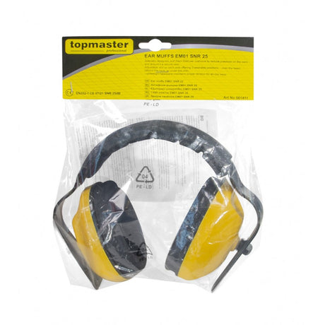 TOP MASTER PRO Casti antifoane EM01 SNR 25 TMP Perne special concepute pentru urechi umplute cu spumă moale pentru o presiune minimă Top Master Pro - scule electrice si unelte profesionale - BricoMart
