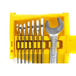 TOP MASTER PRO Chei fixe 6 - 22mm set 8pcs CR - V PRESS TMP Material: otel crom - vanadiu de inalta calitate presat la cald Finisaj crom mat permanent Suport din plastic Top Master Pro - scule electrice si unelte profesionale - BricoMart