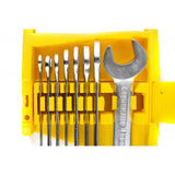 TOP MASTER PRO Chei fixe 6 - 22mm set 8pcs CR - V PRESS TMP Material: otel crom - vanadiu de inalta calitate presat la cald Finisaj crom mat permanent Suport din plastic Top Master Pro - scule electrice si unelte profesionale - BricoMart