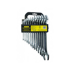 TOP MASTER PRO Chei fixe 6 - 32mm set 12pcs CR - V PRESS TMP Material: otel crom - vanadiu de inalta calitate presat la cald Finisaj crom mat permanent Suport din plastic Top Master Pro - scule electrice si unelte profesionale - BricoMart