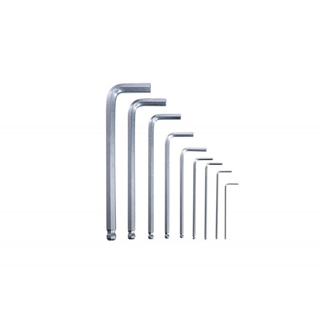 TOP MASTER PRO Chei imbus cu bila 1.5 - 10mm lungi set 9pcs CR - V TMP Finisaj lucios Material: otel crom - vanadiu de inalta calitate Unghi de lucru de pana la 25 °, pentru operare in locuri g Top Master Pro - scule electrice si unelte profesionale - BricoMart