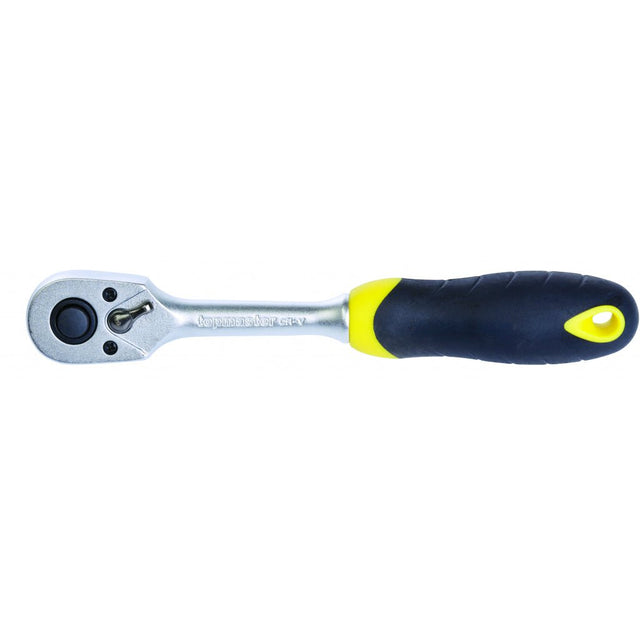 TOP MASTER PRO Cheie cliket 1/4"х145mm 48t. TMP Maner bi - material comod Material: otel crom - vanadiu de inalta calitate Top Master Pro - scule electrice si unelte profesionale - BricoMart