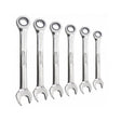 TOP MASTER PRO Cheie combinata cu clichet 8 - 17mm 6pcs CR - V TMP Otel crom - vanadiu Acoperire anticoroziune crom - nichel Complet lustruit Mecanism clichet precis 72 de dinti Top Master Pro - scule electrice si unelte profesionale - BricoMart