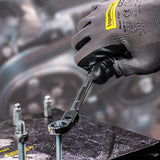 TOP MASTER PRO Cheie combinata cu clichet cap flexibil 24mm FLEX CR - V TMP Capatul cheii este inclinat cu 15 ° pentru lucru facil in spatii inaccesibile Material: otel crom - vanadiu de inalta cali Top Master Pro - scule electrice si unelte profesionale - BricoMart