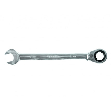 TOP MASTER PRO Cheie combinata cu clichet reversibil 19mm REVERS CR - V TMP Capatul cheii este inclinat cu 15 ° pentru lucru facil in spatii inaccesibile Material: otel crom - vanadiu de inalta cali Top Master Pro - scule electrice si unelte profesionale - BricoMart