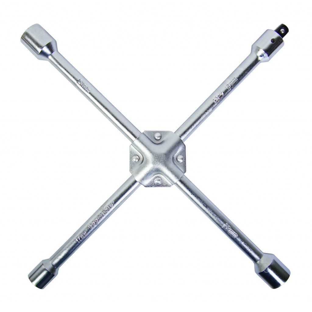 TOP MASTER PRO Cheie cruce roti 17х19х21х22mm CR - V TMP Material: otel crom - vanadiu de inalta calitate Top Master Pro - scule electrice si unelte profesionale - BricoMart