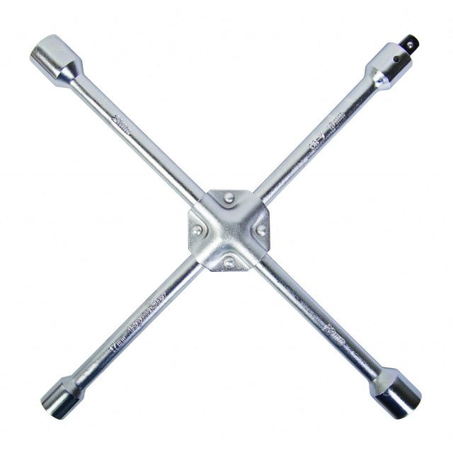 TOP MASTER PRO Cheie cruce roti 17х19х21х22mm CR - V TMP Material: otel crom - vanadiu de inalta calitate Top Master Pro - scule electrice si unelte profesionale - BricoMart
