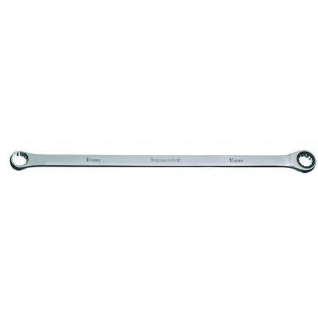 TOP MASTER PRO Cheie inelara cu clichet 13mm CR - V TMP Material: otel crom - vanadiu de inalta calitate Brat lung Top Master Pro - scule electrice si unelte profesionale - BricoMart