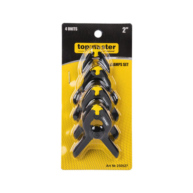 TOP MASTER PRO Clema prindere lemn 2", 4 buc. TMP Dimensiune compactă, ideală pentru prinderea precisă a obiectelor mici și mijlocii, oferind stabilitate și confort Acțiu Top Master Pro - scule electrice si unelte profesionale - BricoMart