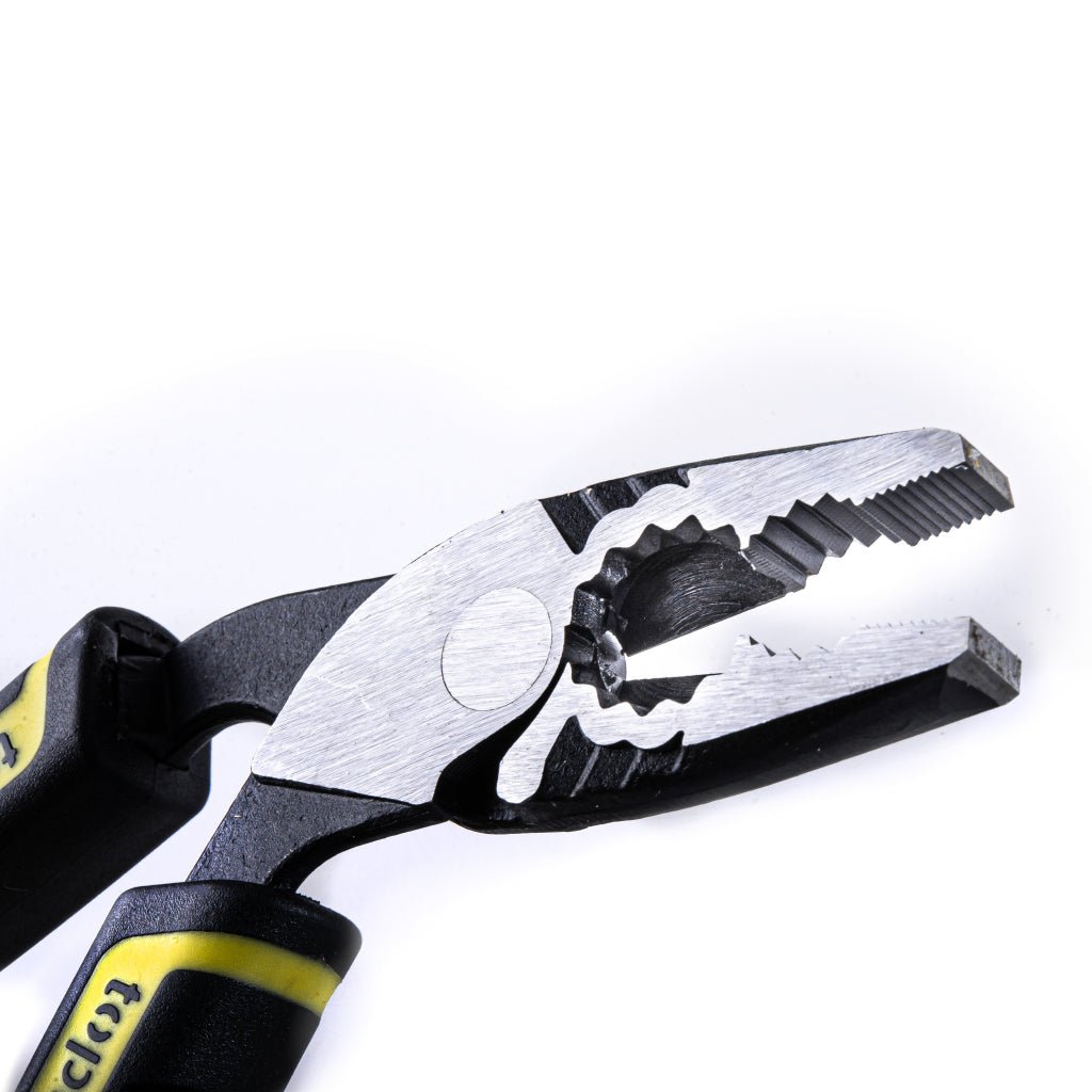 TOP MASTER PRO Cleste combinat cu cap indoit 190mmTMP Pârghie mare - cu 35% mai puțin efort decât modelul standard Material:otel Cr-Ni Specially shaped jaws Top Master Pro - scule electrice si unelte profesionale - BricoMart