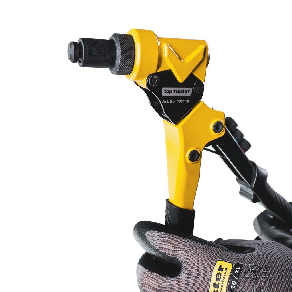 TOP MASTER PRO Cleste nituri pop 3in1 3rd Gen 255mm TMP Acest instrument inovator combină trei funcții într - un singur dispozitiv – un pop riveter, nuturi pentru nituri și perfo Top Master Pro - scule electrice si unelte profesionale - BricoMart
