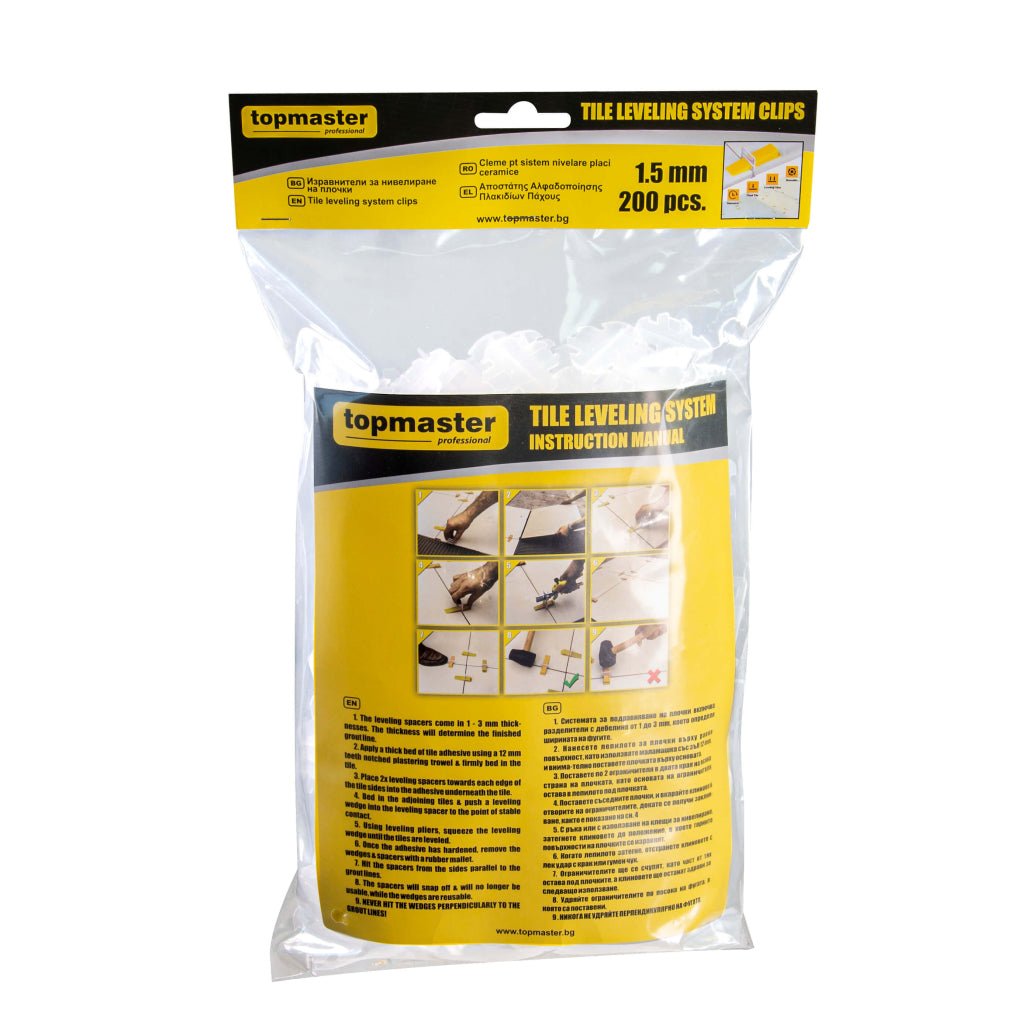 TOP MASTER PRO Clipsuri pentru sistem nivelare al placilor ceramice 200 buc Top Master Pro - scule electrice si unelte profesionale - BricoMart