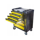 TOP MASTER PRO Dulap pt scule 7 sertare echipat 182 piese TMP Blat din oțel inoxidabil cu compartimente pentru detalii mici Sertare cu mecanism de blocare automată împotriva deschide Top Master Pro - scule electrice si unelte profesionale - BricoMart
