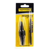 TOP MASTER PRO Extractor tevi 1/2" / 3/4" TMP Fabricat din aliaj crom - vanadiu Este folosit pentru îndepărtarea diferitelor tipuri de țevi, inclusiv țevi din cupru, PV Top Master Pro - scule electrice si unelte profesionale - BricoMart