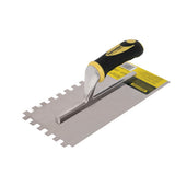 TOP MASTER PRO Gletiera maner plastic 280x120mm cu dinti TMP Pentru gletuire si tencuire ipsos si adezivi Material:otel inoxidabil cu dinti Top Master Pro - scule electrice si unelte profesionale - BricoMart