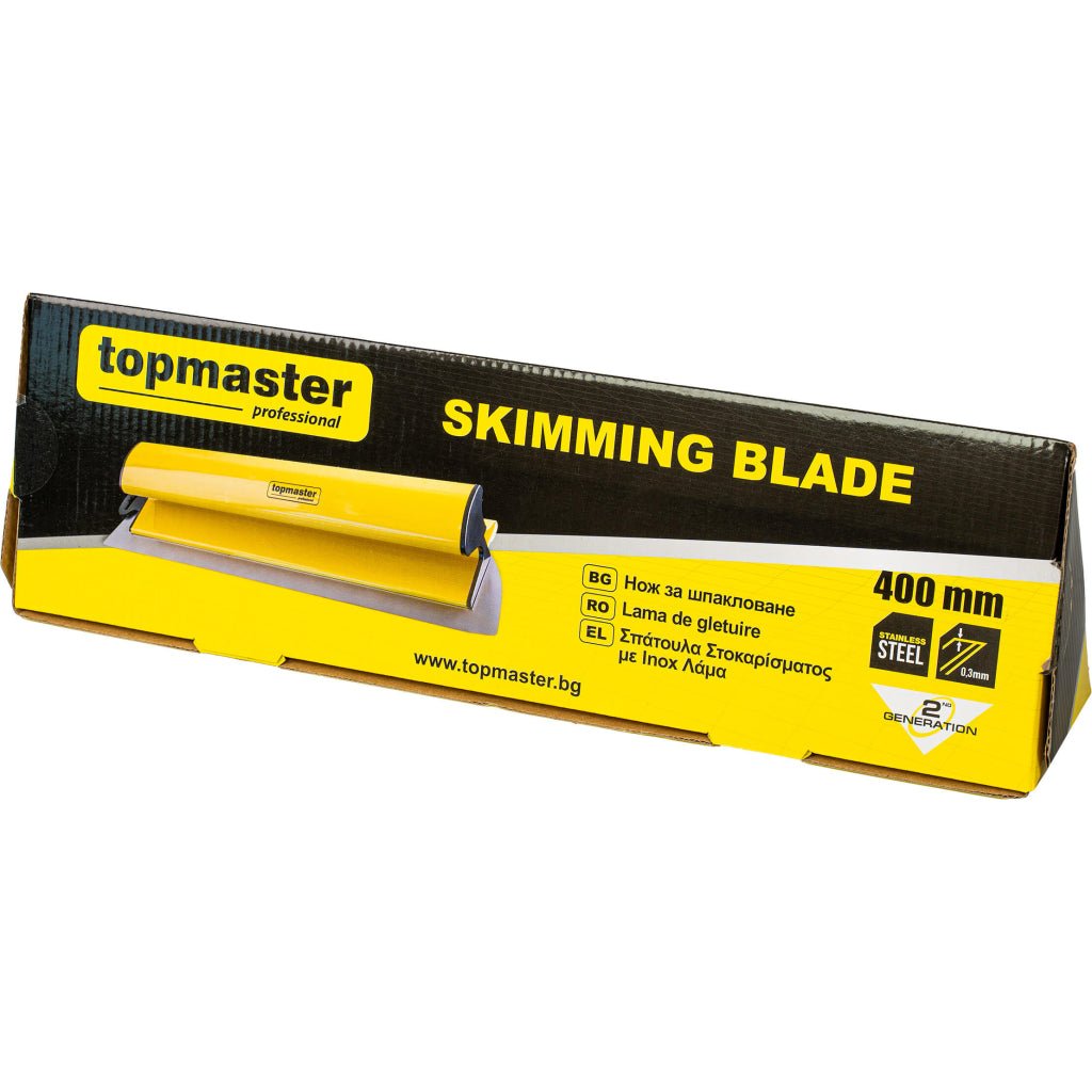 TOP MASTER PRO Lama de gletuire 400 mm TMP Oțel inoxidabil de 0,3 mm Mâner din PVC confortabil și ergonomic Lame înlocuibile Top Master Pro - scule electrice si unelte profesionale - BricoMart