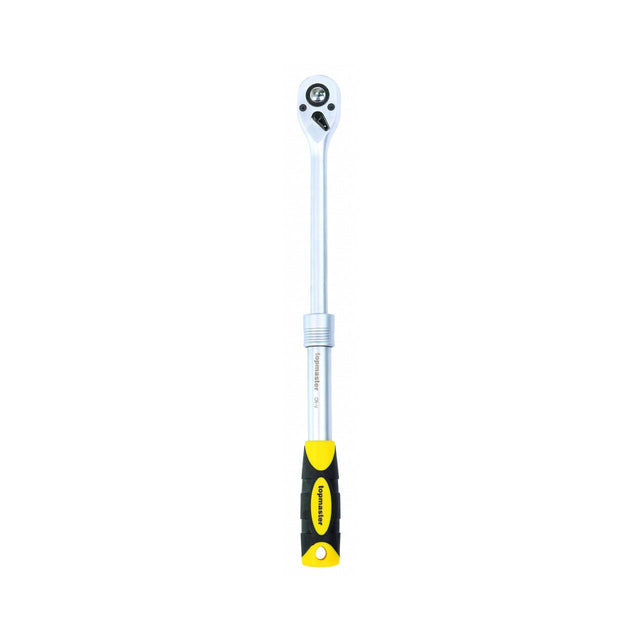 TOP MASTER PRO Maner clichet 1/2" 72 dinti extensibil 300 - 445mm TMP Maner bi - material pentru o mai buna prindere Material: otel crom - vanadiu de inalta calitate Brat telescopic Top Master Pro - scule electrice si unelte profesionale - BricoMart