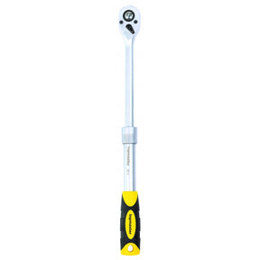 TOP MASTER PRO Maner clichet 1/4" 72 dinti extensibil 120 - 200mm TMP Maner bi - material pentru o mai buna prindere Material: otel crom - vanadiu de inalta calitate Brat telescopic Top Master Pro - scule electrice si unelte profesionale - BricoMart