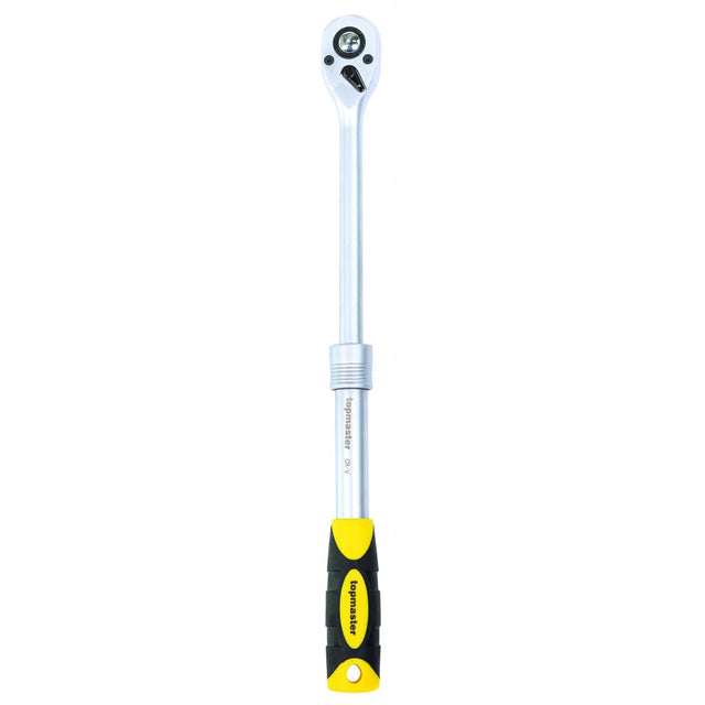 TOP MASTER PRO Maner clichet 1/4" 72 dinti extensibil 120 - 200mm TMP Maner bi - material pentru o mai buna prindere Material: otel crom - vanadiu de inalta calitate Brat telescopic Top Master Pro - scule electrice si unelte profesionale - BricoMart