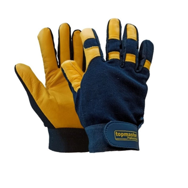TOP MASTER PRO Mănuși mecanica TMP-PG04 Material moale din piele de vițel pentru o mai bună aderență și o flexibilitate mai bună a degetelor Degete ranforsate P Top Master Pro - scule electrice si unelte profesionale - BricoMart