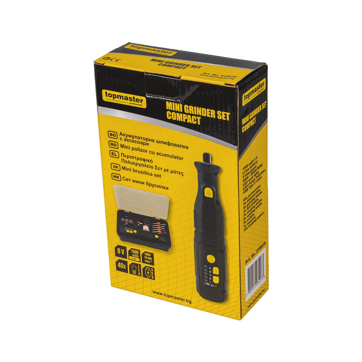 TOP MASTER PRO Mini polizor cu acumulator 8V COMPACT TMP Șlefuitorul fără fir COMPACT TMP este perfect pentru diverse sarcini, cum ar fi șlefuirea suprafețelor mici din lemn și Top Master Pro - scule electrice si unelte profesionale - BricoMart