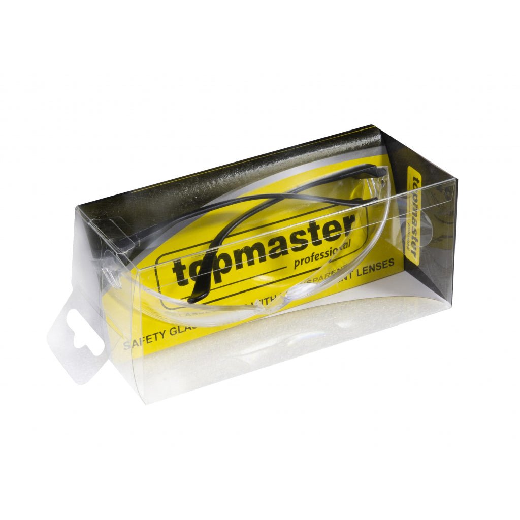 TOP MASTER PRO Ochelari de protectie SG02 cu lentile transparente TMP Lentile transparente Lentilele din policarbonat urmăresc curba capului și oferă o vizibilitate excelentă și o protecție Top Master Pro - scule electrice si unelte profesionale - BricoMart
