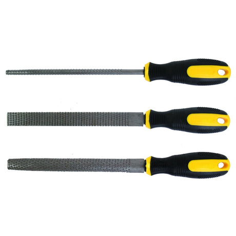 TOP MASTER PRO Raspile 200mm set 3pcs TMP Otel calit Maner in doua straturi pentru prindere mai buna Top Master Pro - scule electrice si unelte profesionale - BricoMart