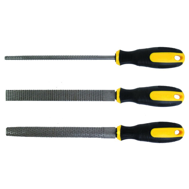 TOP MASTER PRO Raspile 200mm set 3pcs TMP Otel calit Maner in doua straturi pentru prindere mai buna Top Master Pro - scule electrice si unelte profesionale - BricoMart