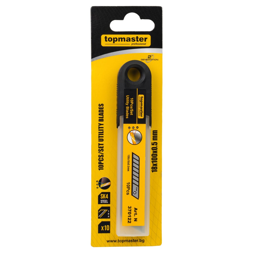 TOP MASTER PRO Rezerve lame cutter 18x100x0.5mm 10buc TMP Triplu ascutite, calite Top Master Pro - scule electrice si unelte profesionale - BricoMart