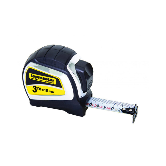 TOP MASTER PRO Ruleta 2 fete nailon 8m x 25mm TMP Acoperire banda: Nailon Design comod si ergonomic Banda printata pe ambele parti Top Master Pro - scule electrice si unelte profesionale - BricoMart