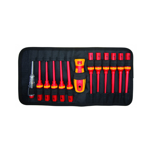 TOP MASTER PRO Set 13 buc. surubelnite izolate VDE Cutie de depozitare Maner izolat Surubelnite izolate cu protectie 1000V Top Master Pro - scule electrice si unelte profesionale - BricoMart