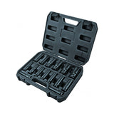 TOP MASTER PRO Set 15 chei tubulare lungi de impact 1/2" 10 - 32mm TMP Material: otel calit crom - molibden de inalta calitate Potrivit pentru chei de impact pneumatice Cutie de depozitare Top Master Pro - scule electrice si unelte profesionale - BricoMart