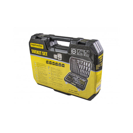 TOP MASTER PRO Set 216 tubulare ¼ si ½ si 3/8 CR - V entry level TMP Material: otel crom - vanadiu de inalta calitate 50BV30. Cu acoperire anticoroziune Top Master Pro - scule electrice si unelte profesionale - BricoMart