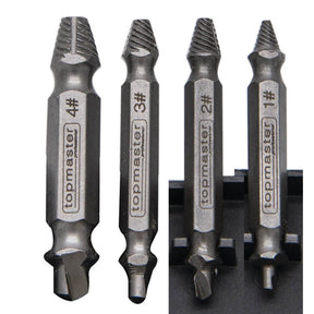 TOP MASTER PRO Set 4 extractoare suruburi TMP Material:otel crom molibden Cutie de depozitare Top Master Pro - scule electrice si unelte profesionale - BricoMart