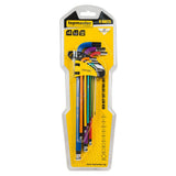 TOP MASTER PRO Set 9 chei imbus 1.5 - 10mm cu bila extra lungi COLOR TMP Material: otel crom - vanadiu de inalta calitate Unghi de lucru de pana la 25 °, pentru operare in locuri greu accesibile Top Master Pro - scule electrice si unelte profesionale - BricoMart