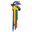 TOP MASTER PRO Set 9 chei TORX T10 - T50 extra lungi COLOR TMP Fabricat din Otel Cr - V Ofera precizie si o potrivire perfecta cu capul surubului Top Master Pro - scule electrice si unelte profesionale - BricoMart