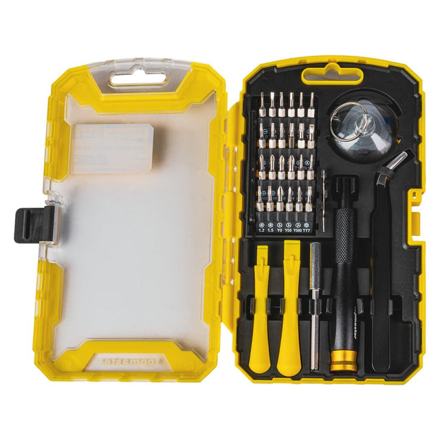 TOP MASTER PRO Set de biți de precizie, 32 buc. Setul include o mare varietate de biți care acoperă cele mai comune tipuri de șuruburi folosite în dispozitivele electro Top Master Pro - scule electrice si unelte profesionale - BricoMart