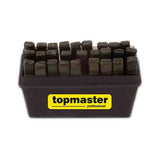TOP MASTER PRO Set poansoane litere, crom 1,5mm - 12,5mm 27pcs TMP Piese metalice calite Cutie de depozitare Top Master Pro - scule electrice si unelte profesionale - BricoMart
