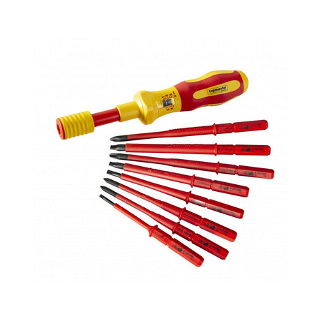 TOP MASTER PRO Set surubelnita dinamometrica 1000V 9 piese TMP Maner dinamometric izolat Mecanism de blocare Precizie la strangere +/ - 6%, acopera standard ISO intre 1Nm si 5Nm Top Master Pro - scule electrice si unelte profesionale - BricoMart