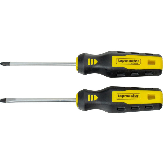 TOP MASTER PRO Set surubelnite SMART PH2, SL5, 2buc Două șurubelnițe cu diferite tipuri de vârf Setul este ideal pentru efectuarea diferitelor tipuri de lucrări de asamblar Top Master Pro - scule electrice si unelte profesionale - BricoMart