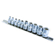 TOP MASTER PRO Set tubulare 1/4" & 3/8" 10pcs CR - V TMP Material: otel crom - vanadiu de inalta calitate Top Master Pro - scule electrice si unelte profesionale - BricoMart