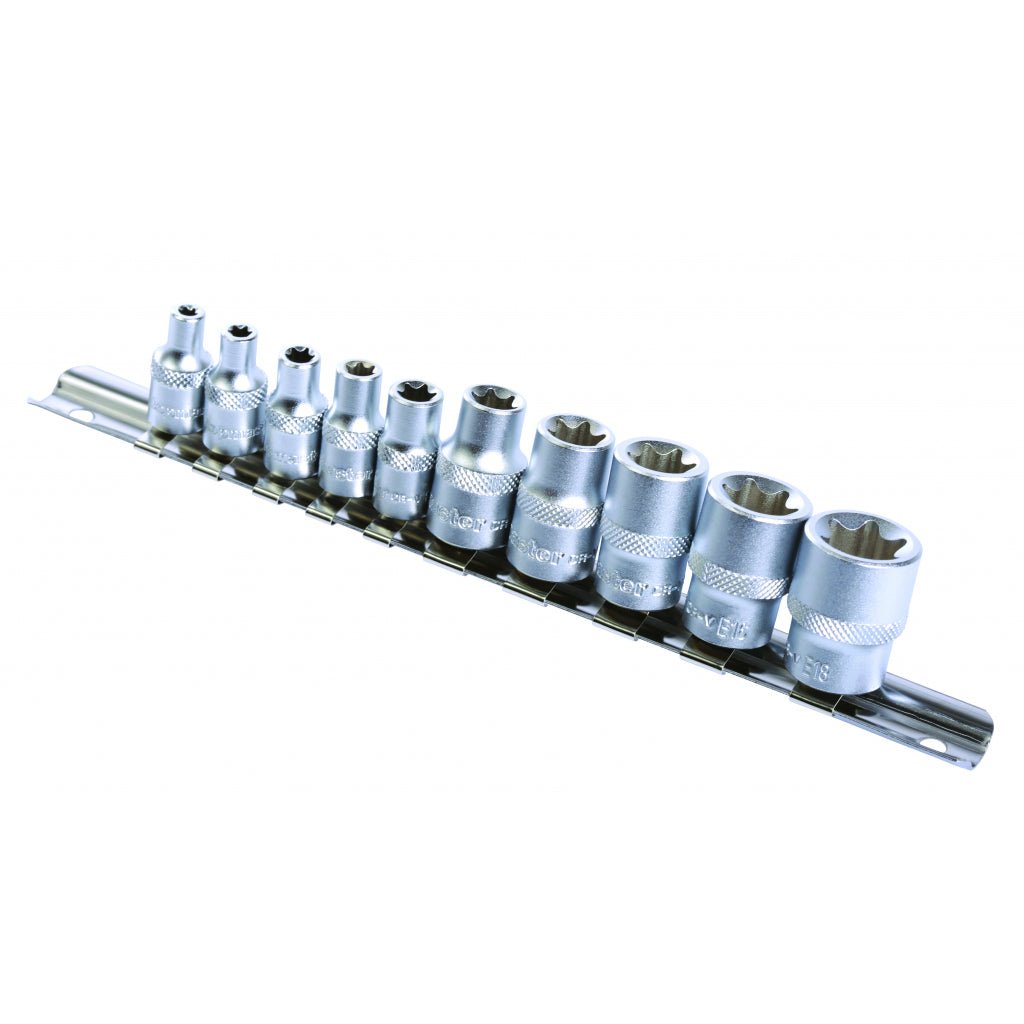 TOP MASTER PRO Set tubulare 1/4" & 3/8" 10pcs CR - V TMP Material: otel crom - vanadiu de inalta calitate Top Master Pro - scule electrice si unelte profesionale - BricoMart