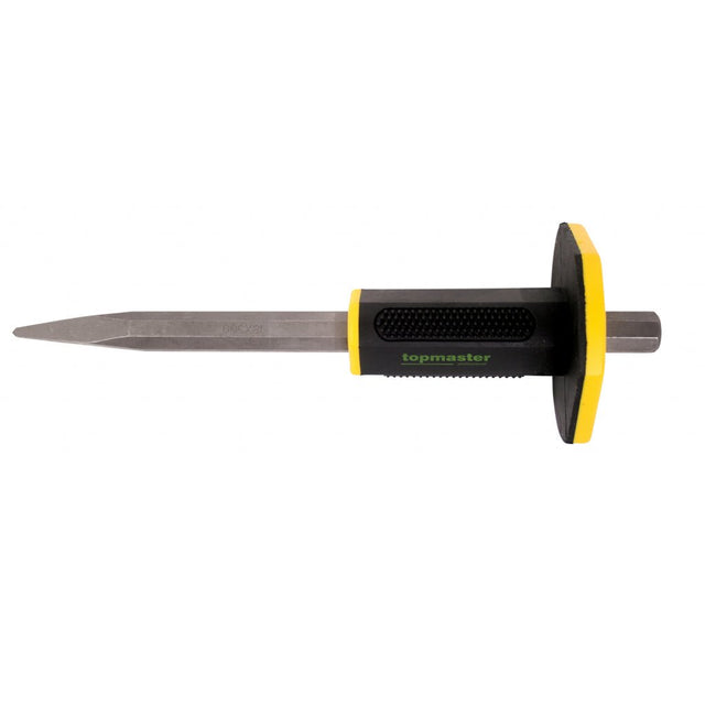TOP MASTER PRO Spit cu protectie 18x300mm CR - V TMP Maner 2 straturi ergoniomic with guard Material: otel crom - vanadiu de inalta calitate Top Master Pro - scule electrice si unelte profesionale - BricoMart